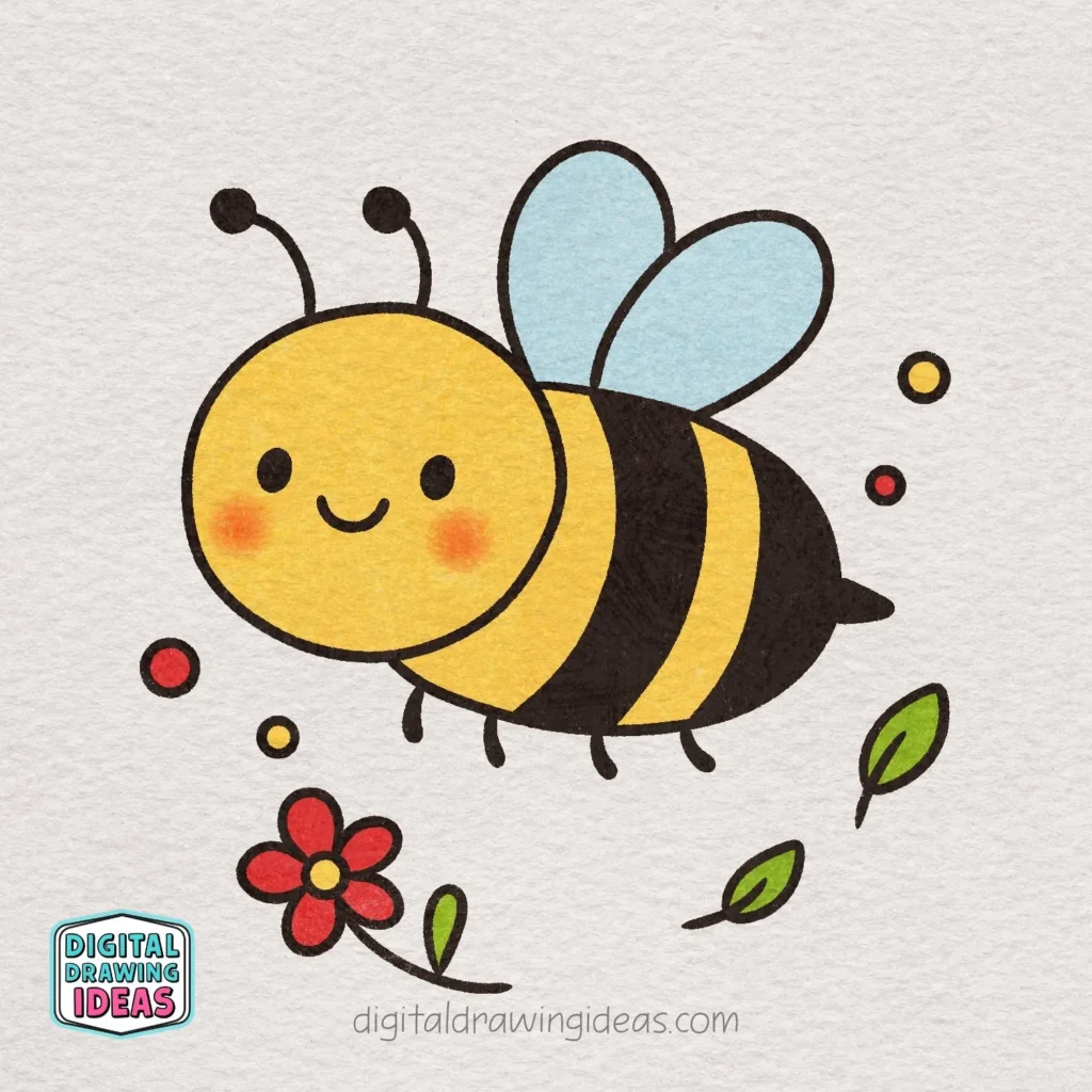 how to draw a bee - cute bee drawing