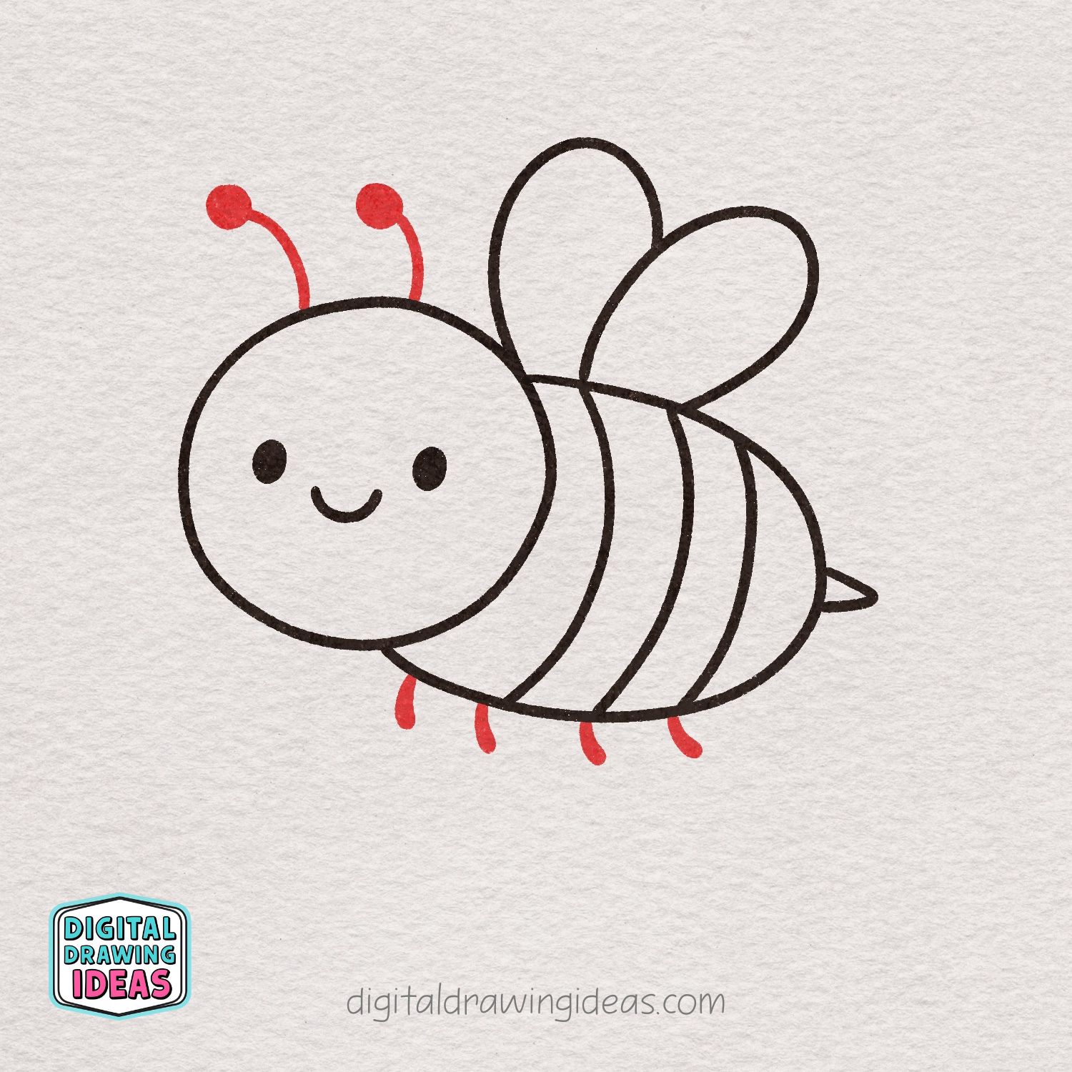 How to draw a bee - Digital Drawing Ideas