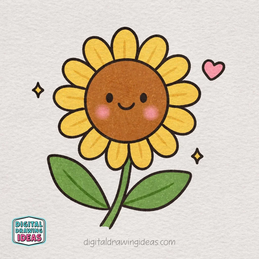how to draw a sunflower - sunflower drawing