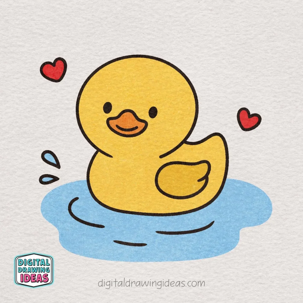 how to draw a duck - cute duck drawing