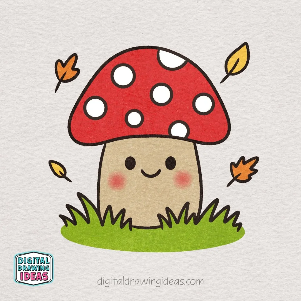 how to draw a mushroom - mushroom drawing