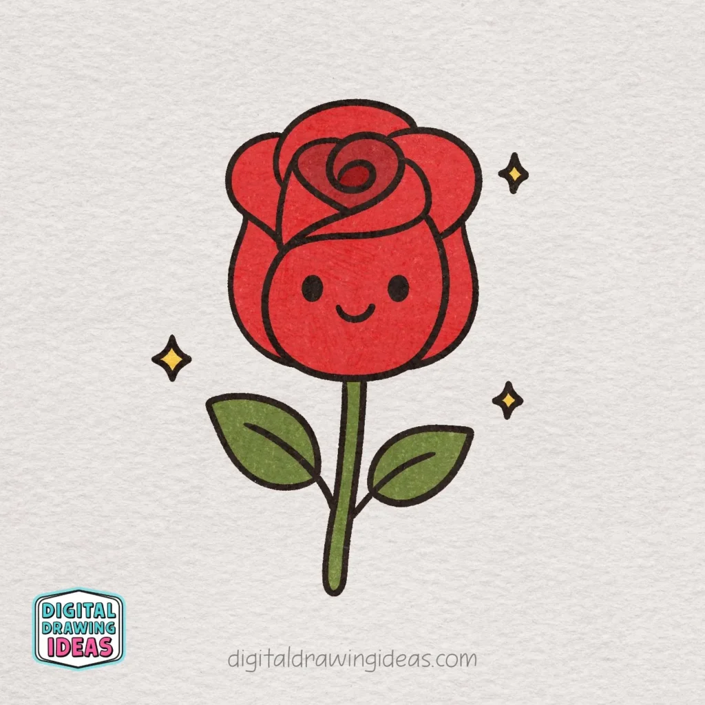 how to draw a rose - rose drawing