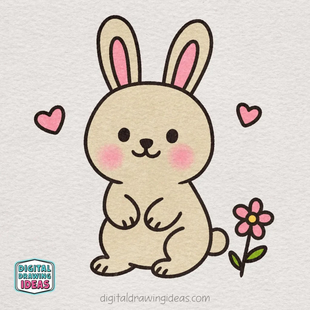 how to draw a bunny - cute bunny drawing