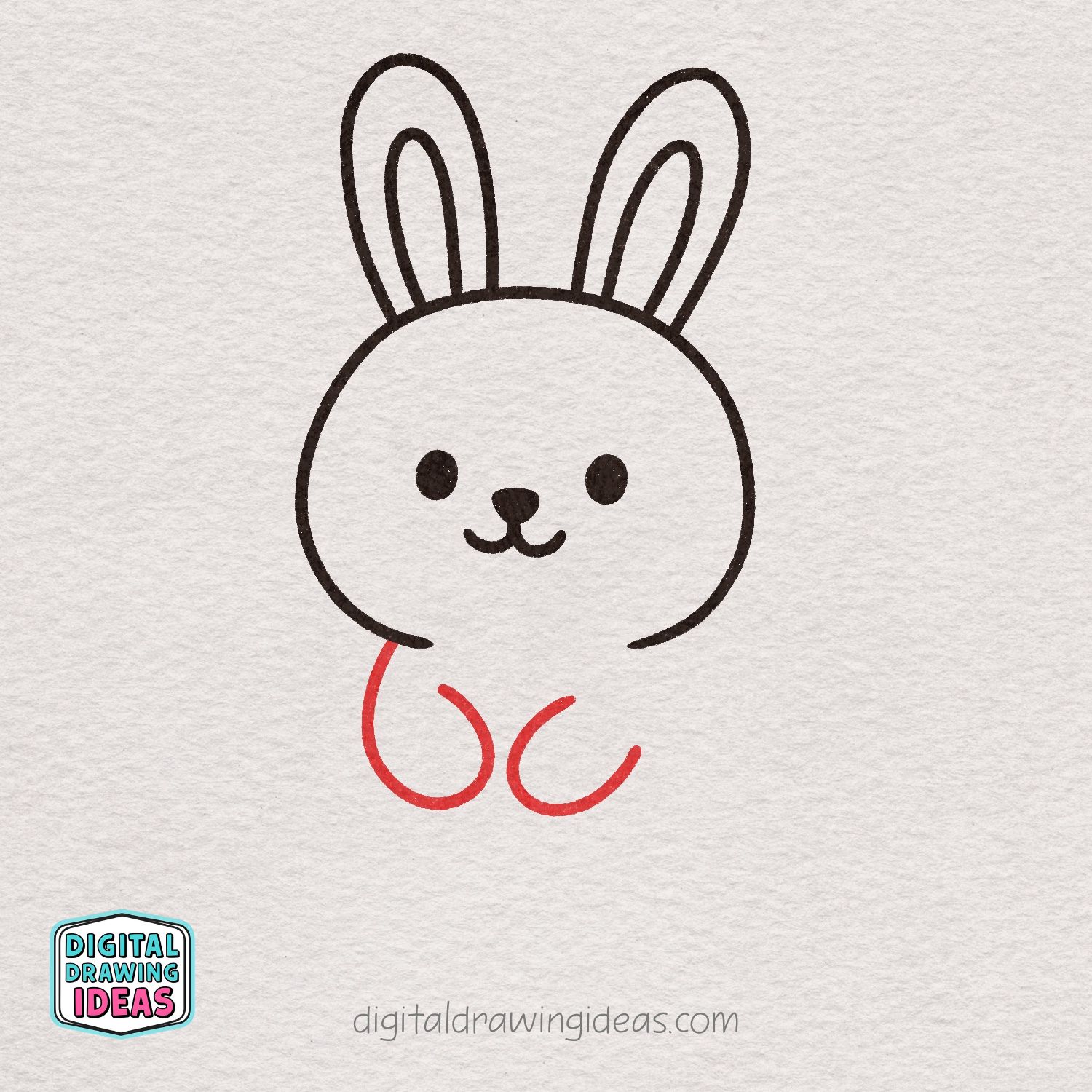 Cute Rabbit Drawing Tutorial How to Draw a Bunny - Digital Drawing Ideas