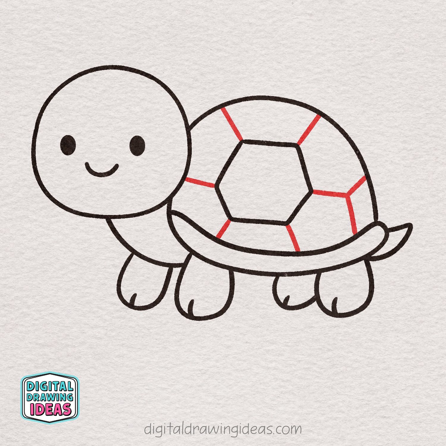 How to Draw a Turtle - Digital Drawing Ideas