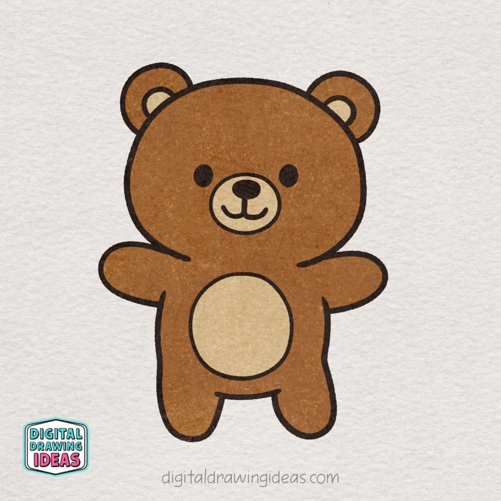 how to draw a bear - cute bear drawing