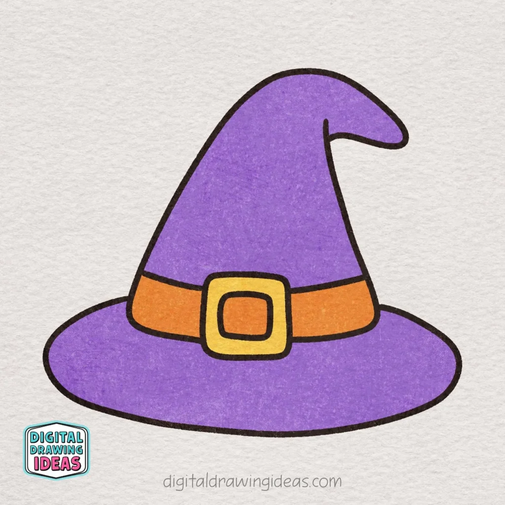 how to draw a witch hat - easy witch hat drawing tutorial