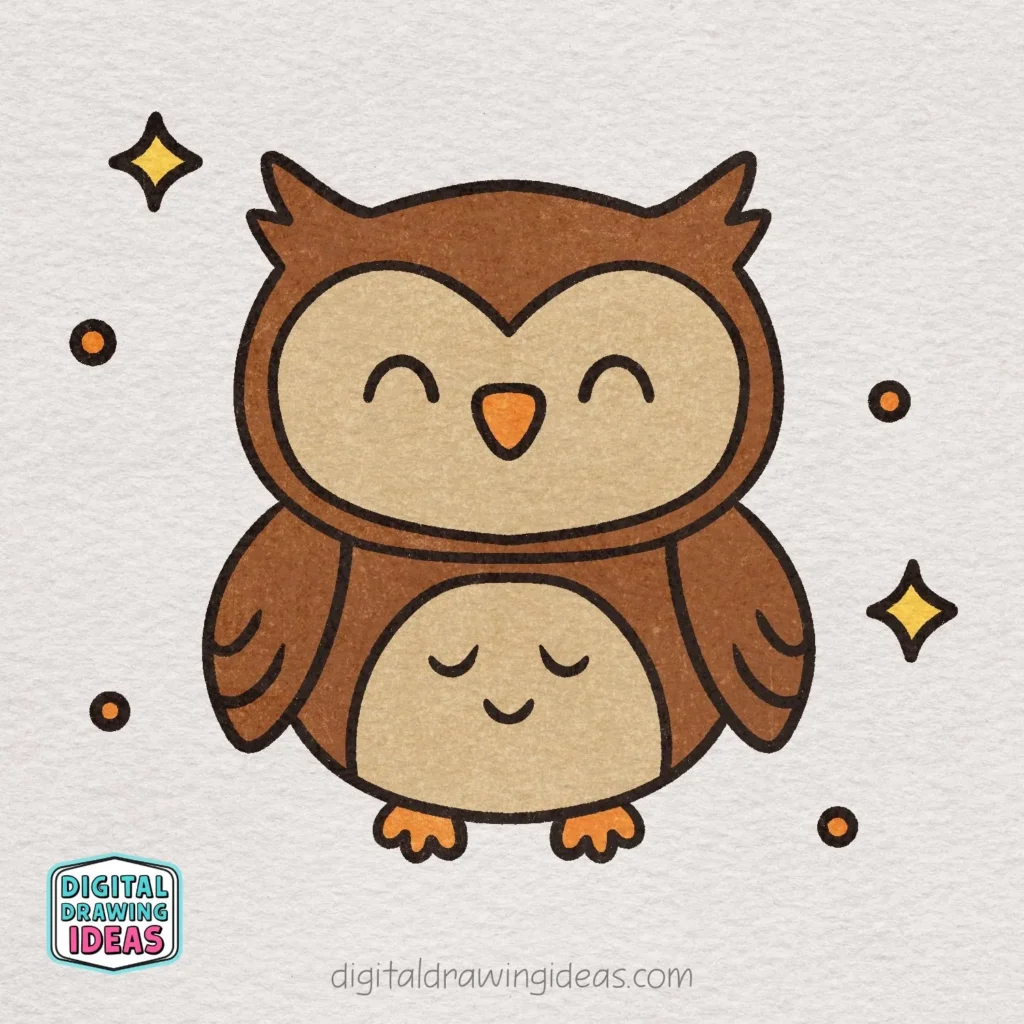 how to draw an owl - cute owl drawing