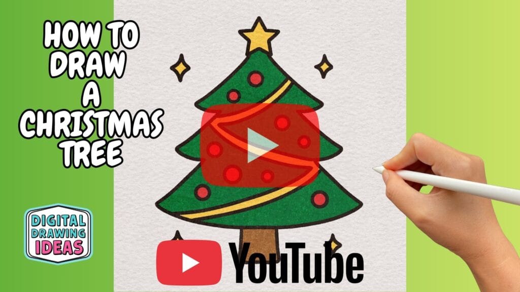 how to draw a christmas tree