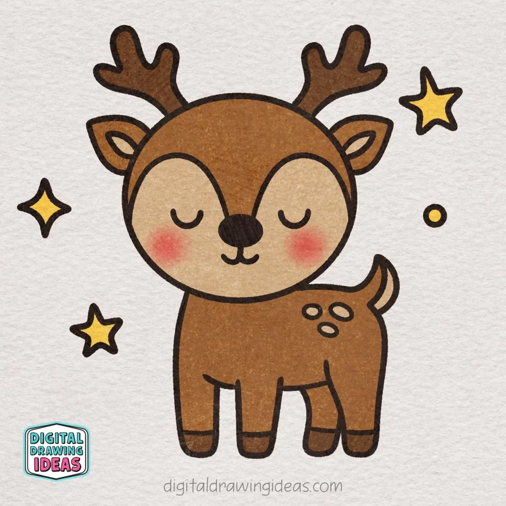 how to draw a deer - cute deer drawing tutorial