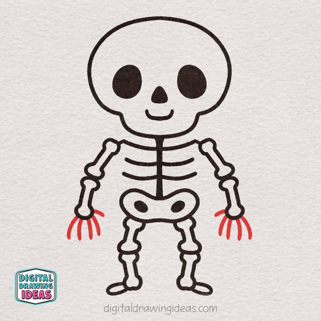 how to draw a skeleton - cute skeleton drawing