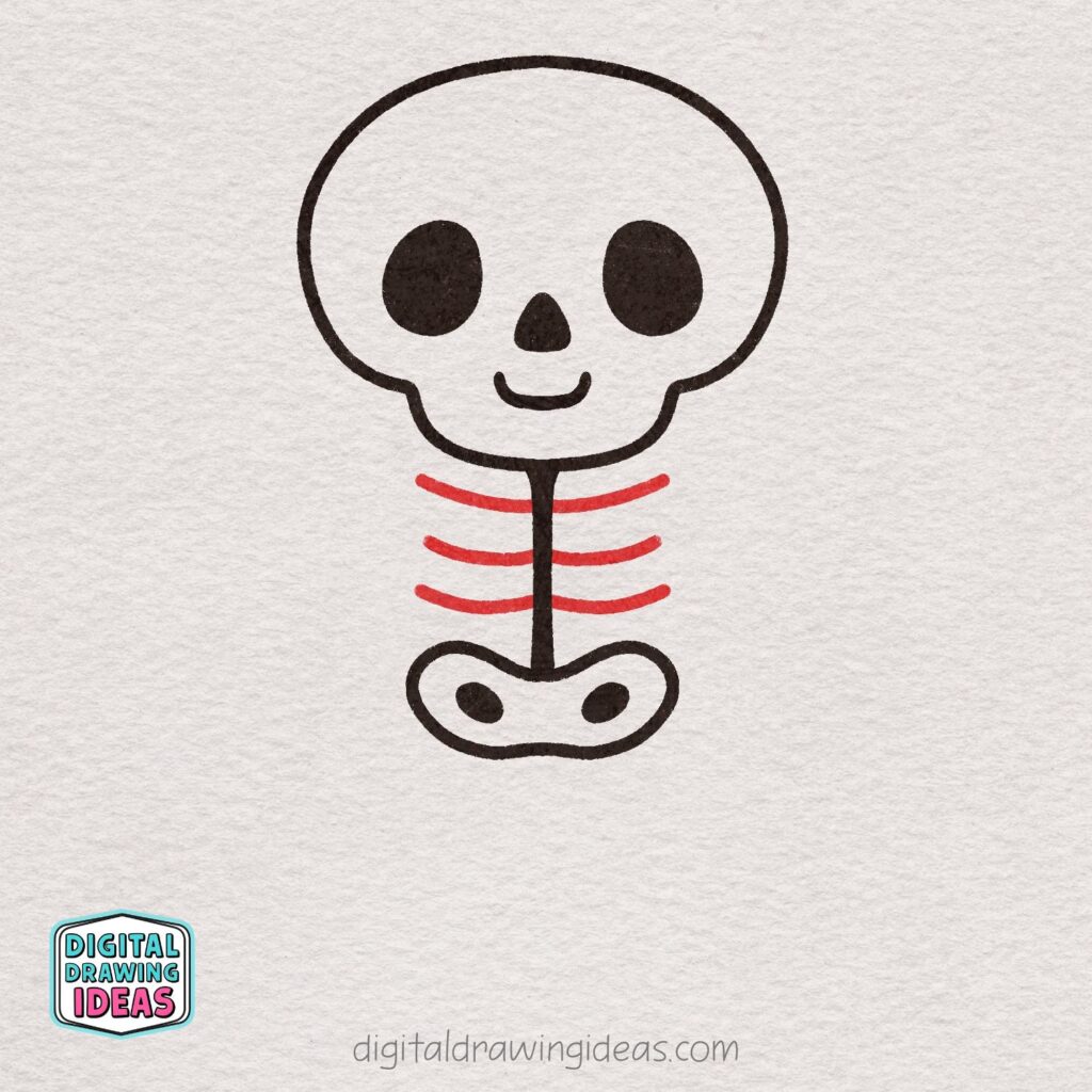 how to draw a skeleton - cute skeleton drawing