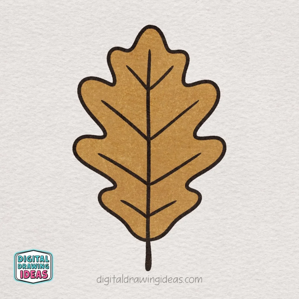 how to draw an acorn leaf - easy acorn leaf drawing