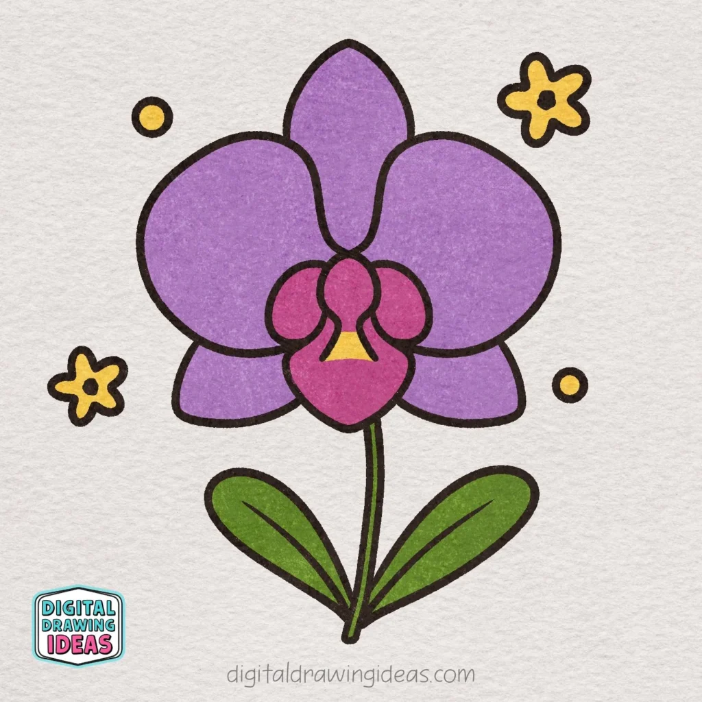 how to draw an orchid flower - orchid drawing tutorial