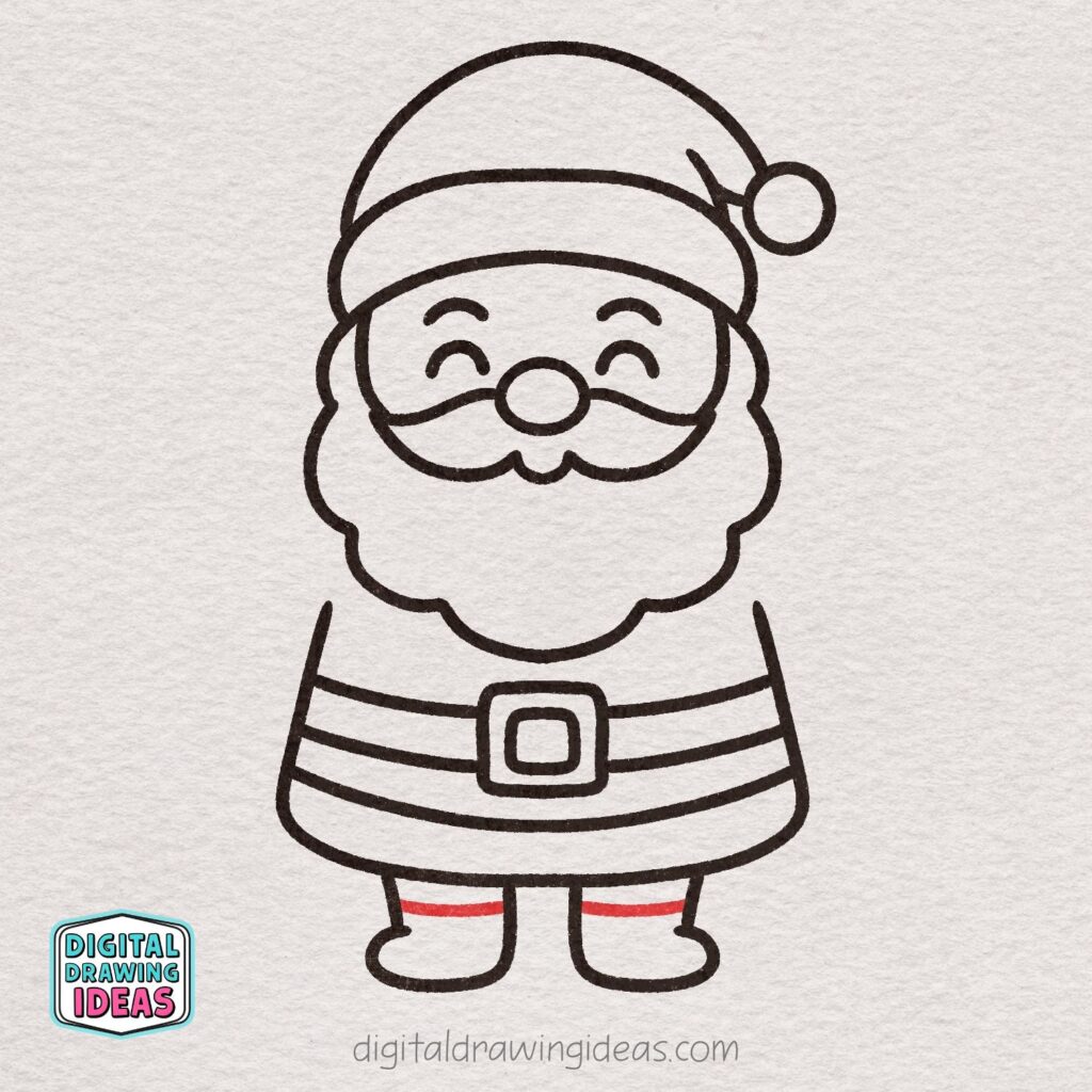 how to draw santa claus - cute santa claus drawing tutorial