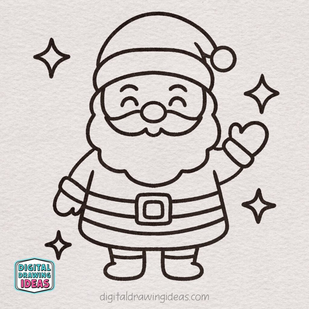 how to draw santa claus - cute santa claus drawing tutorial