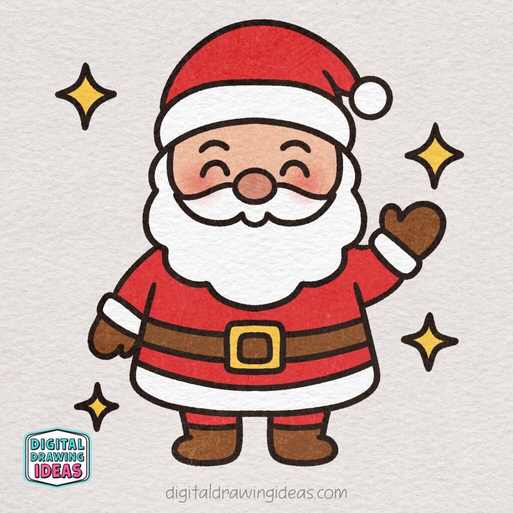 how to draw santa claus - cute santa claus drawing tutorial