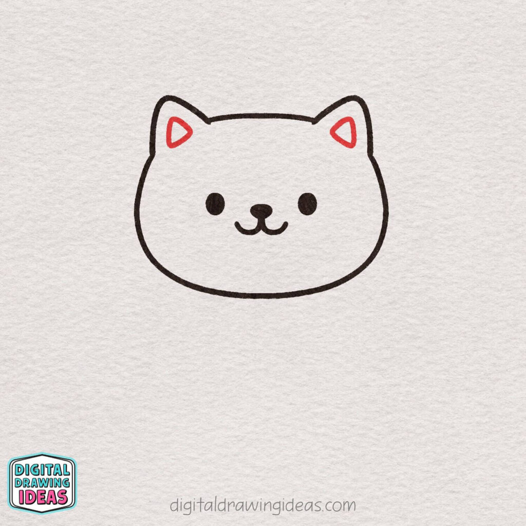 how to draw a Christmas cat - cute christmas cat drawing tutorial