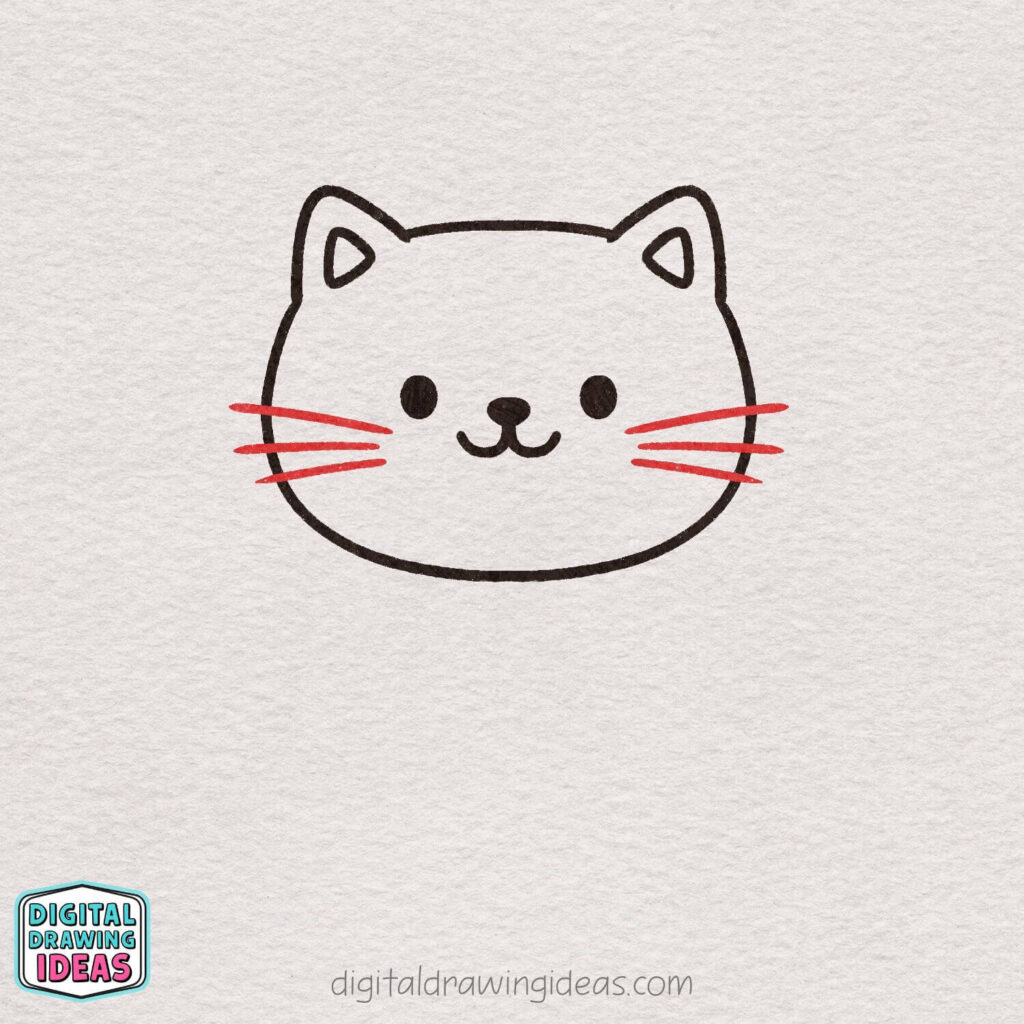 how to draw a Christmas cat - cute christmas cat drawing tutorial