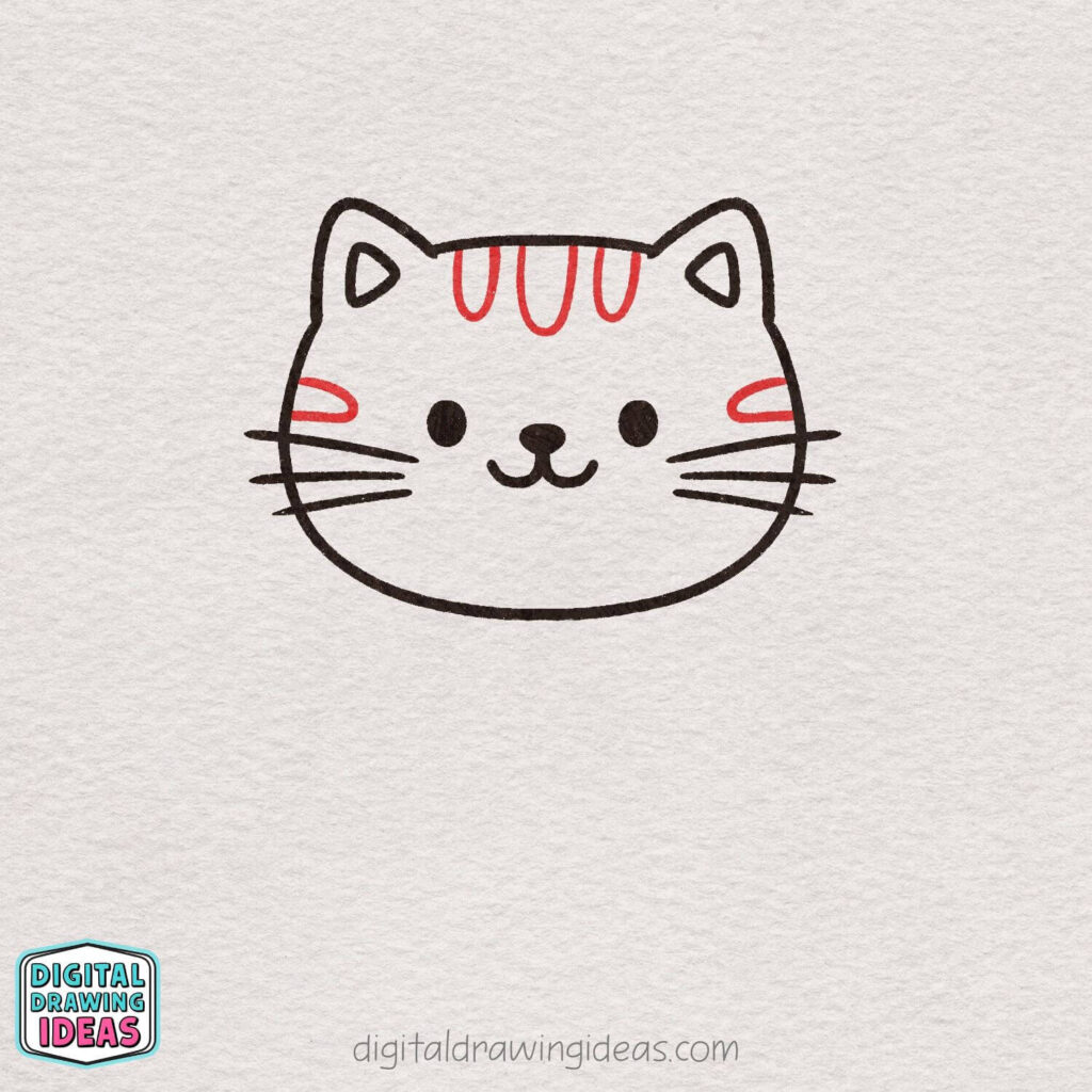 how to draw a Christmas cat - cute christmas cat drawing tutorial