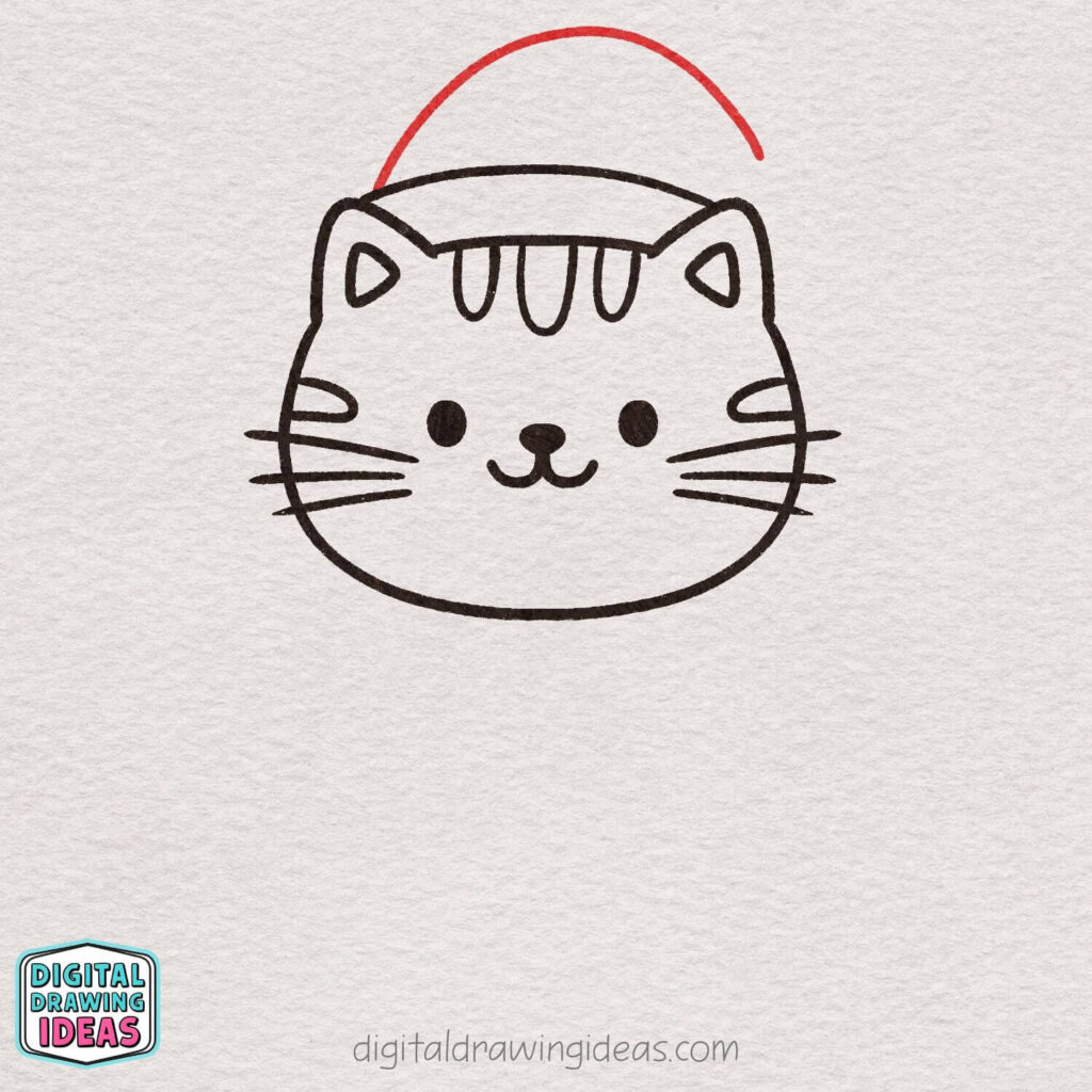 how to draw a Christmas cat - cute christmas cat drawing tutorial