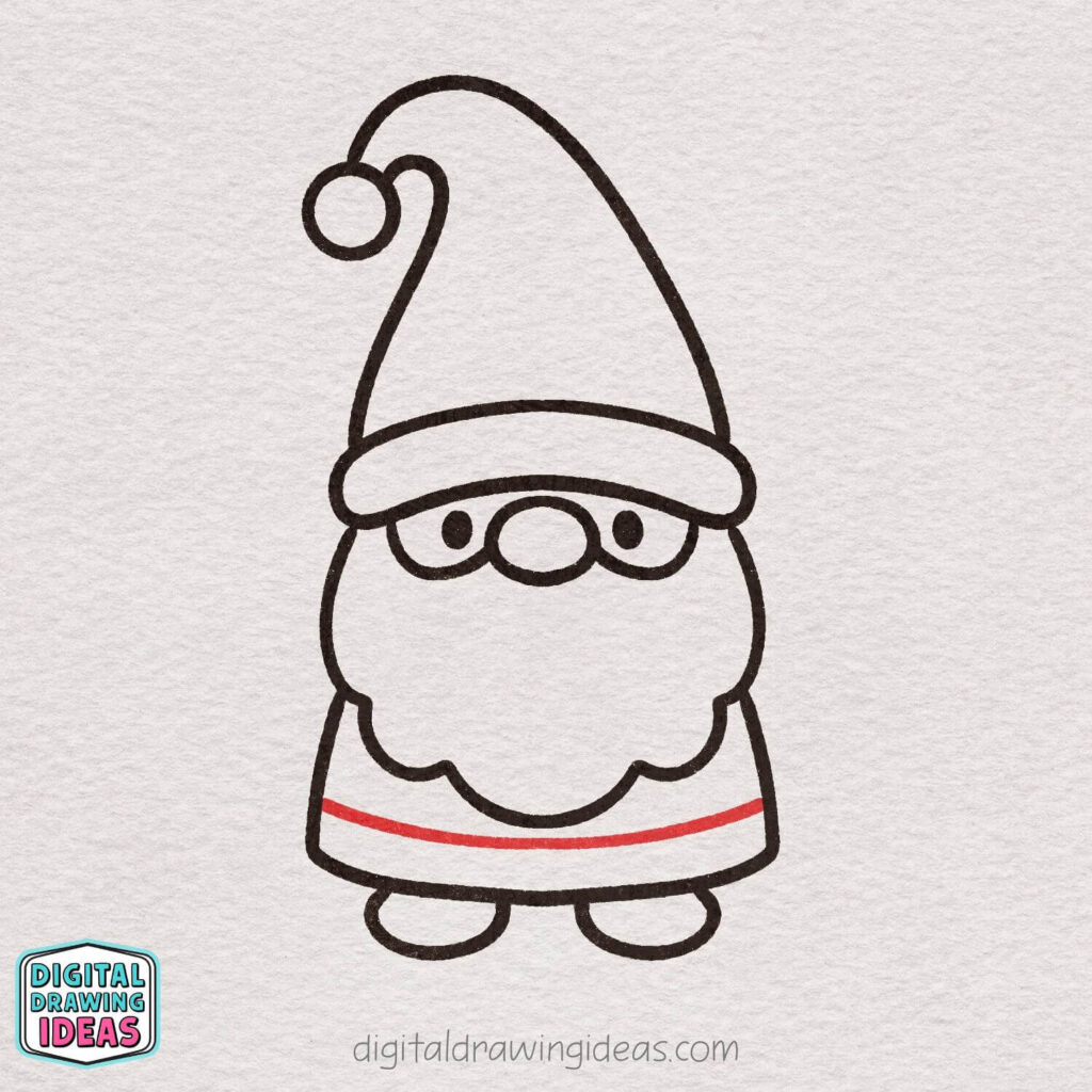 how to draw a christmas gnome - christmas gnome drawing tutorial