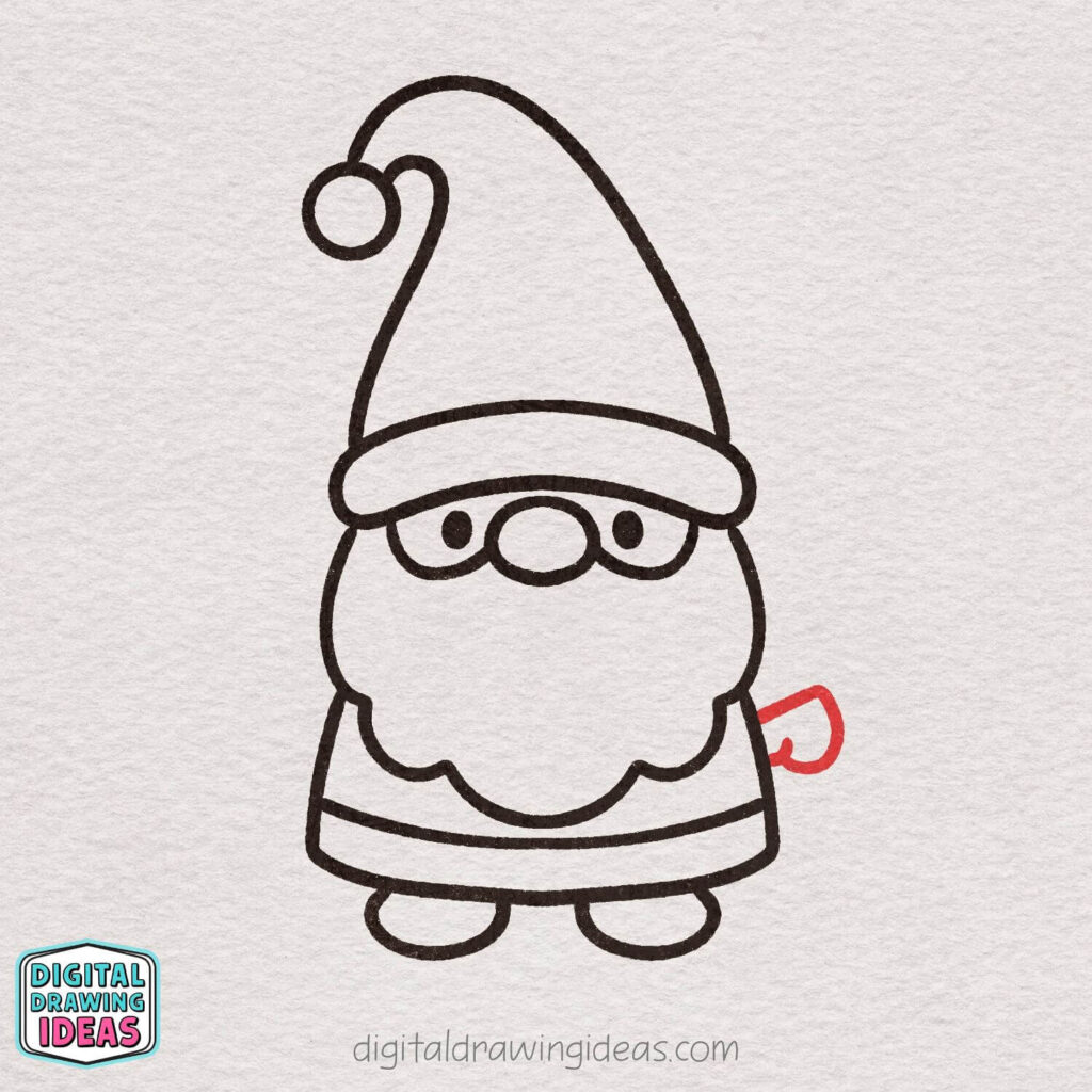 how to draw a christmas gnome - christmas gnome drawing tutorial