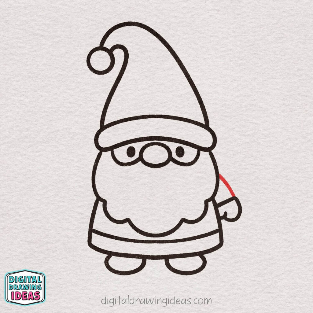 how to draw a christmas gnome - christmas gnome drawing tutorial