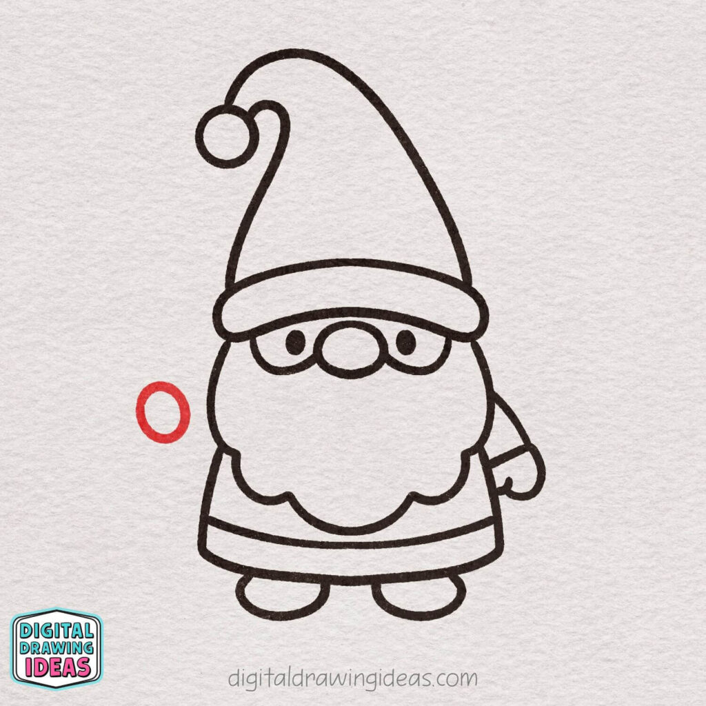 how to draw a christmas gnome - christmas gnome drawing tutorial