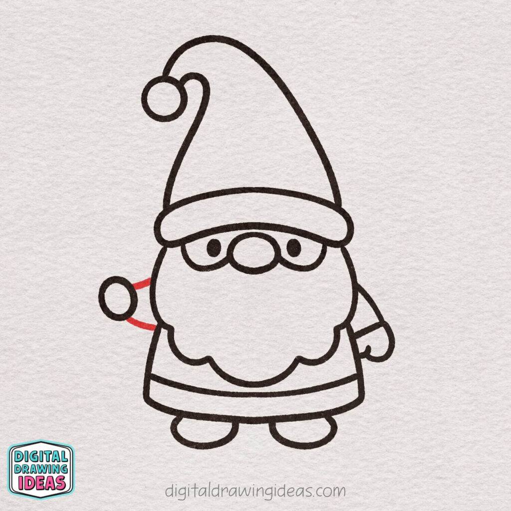 how to draw a christmas gnome - christmas gnome drawing tutorial
