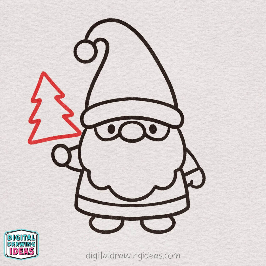 how to draw a christmas gnome - christmas gnome drawing tutorial