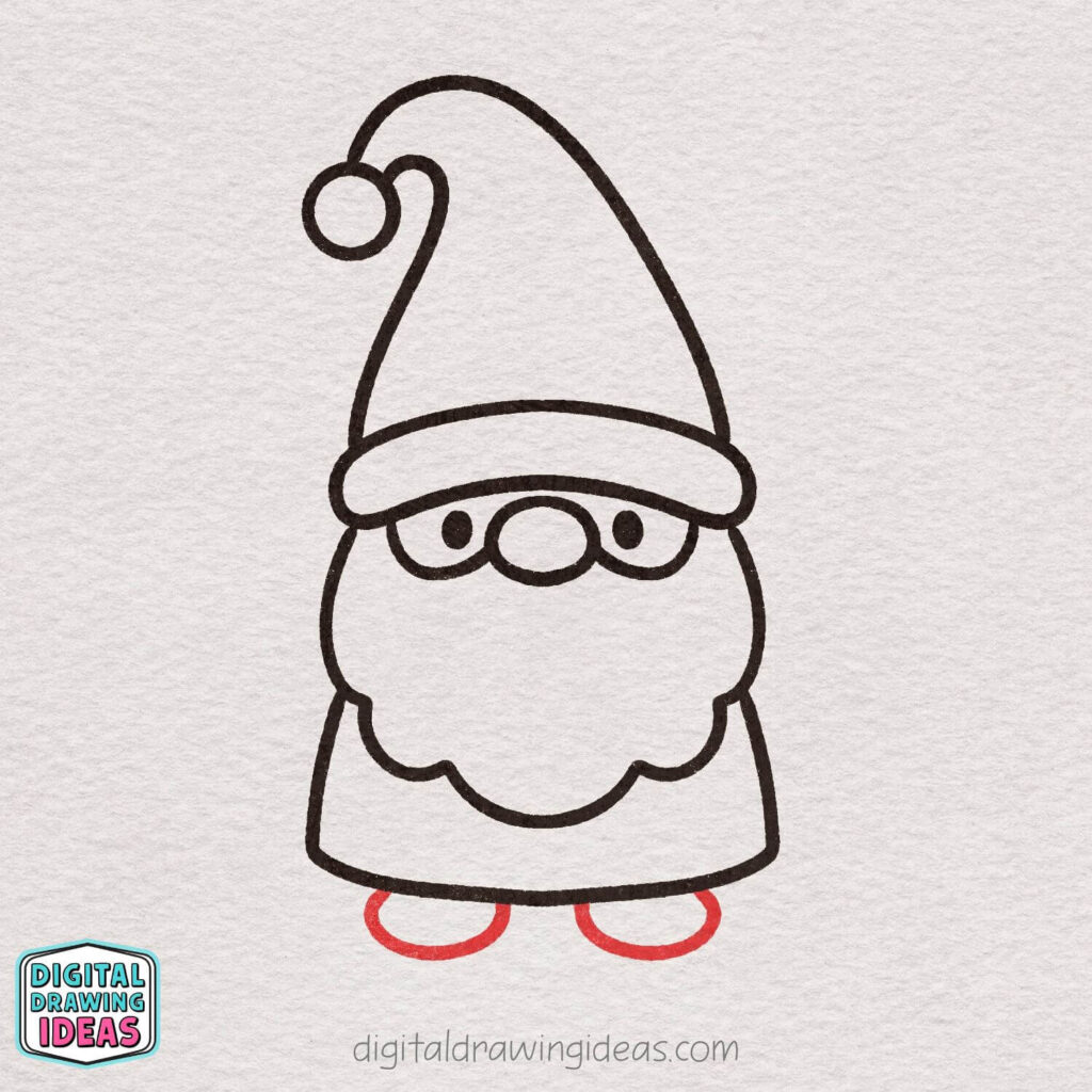 how to draw a christmas gnome - christmas gnome drawing tutorial