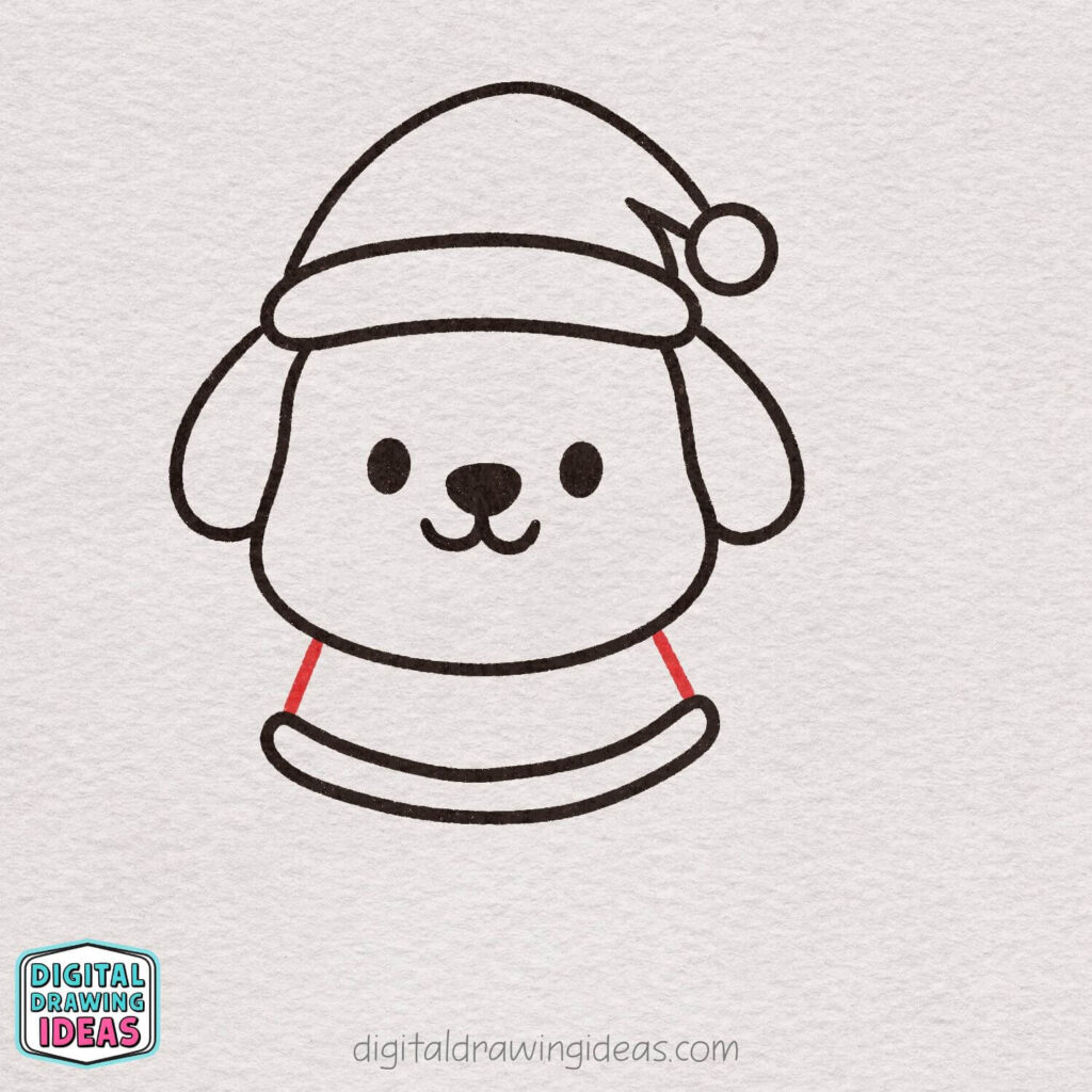 how to draw a christmas puppy - cute christmas puppy drawing tutorial