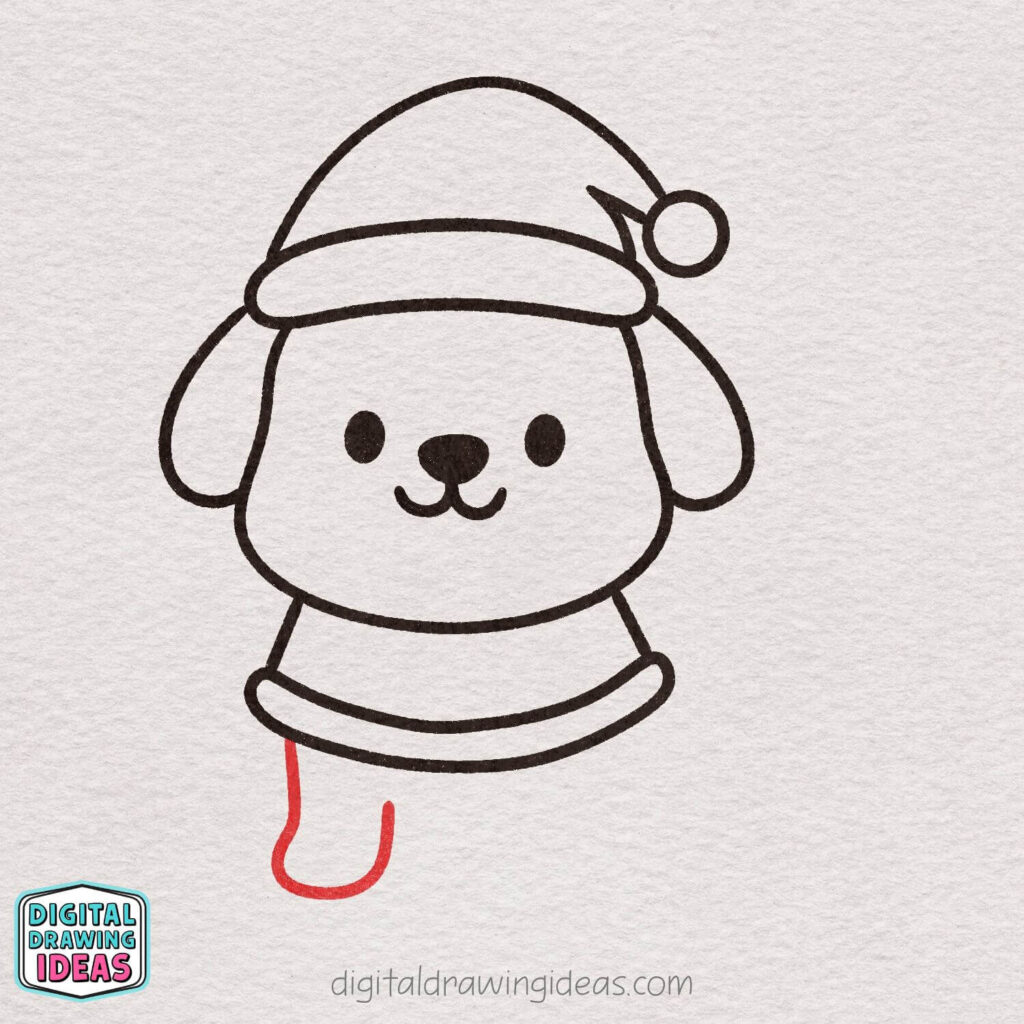 how to draw a christmas puppy - cute christmas puppy drawing tutorial