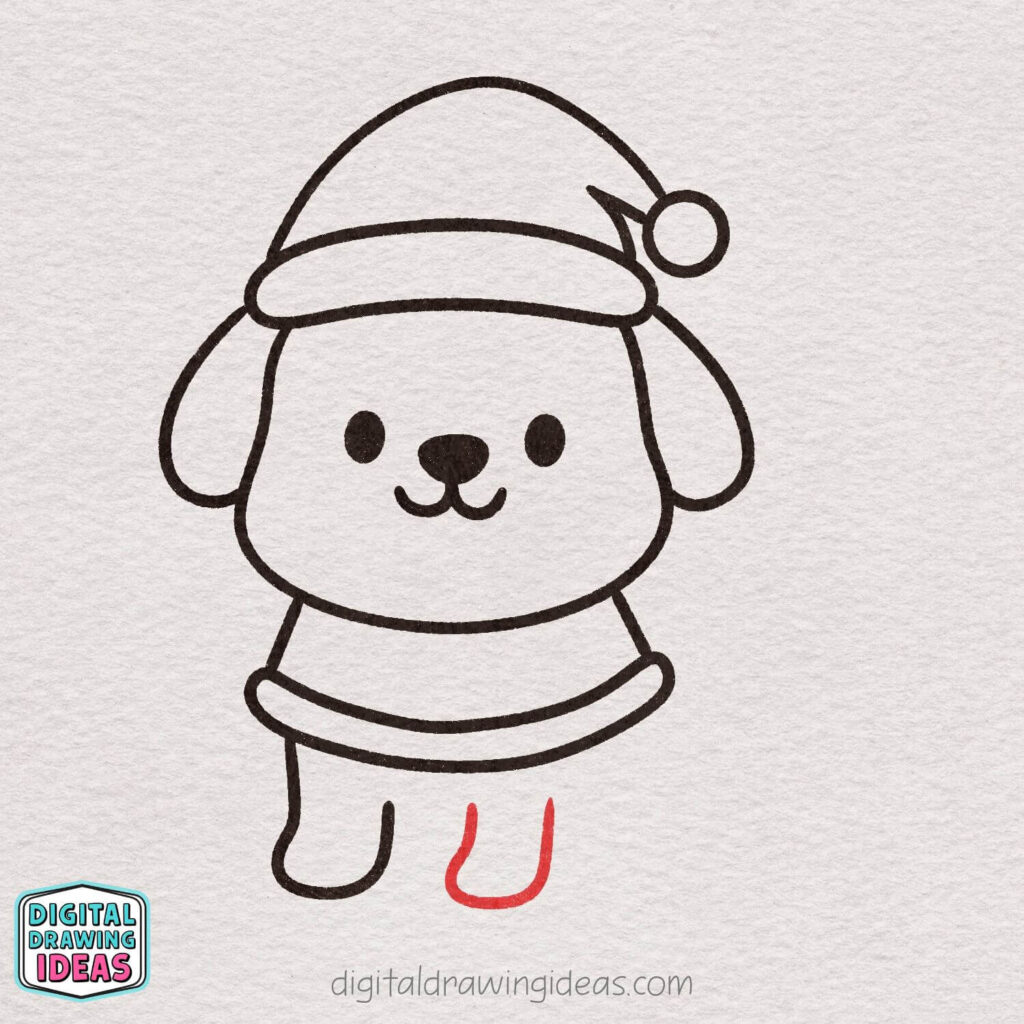 how to draw a christmas puppy - cute christmas puppy drawing tutorial