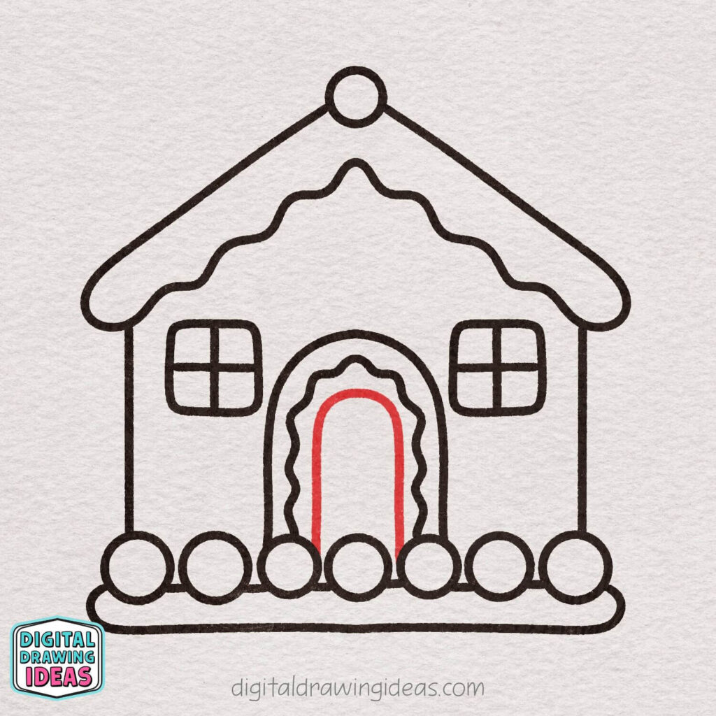 how to draw a gingerbread house - easy gingerbread house drawing