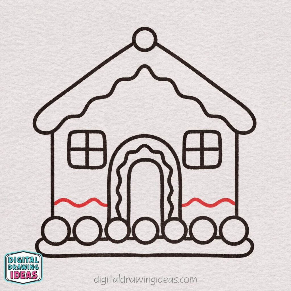how to draw a gingerbread house - easy gingerbread house drawing