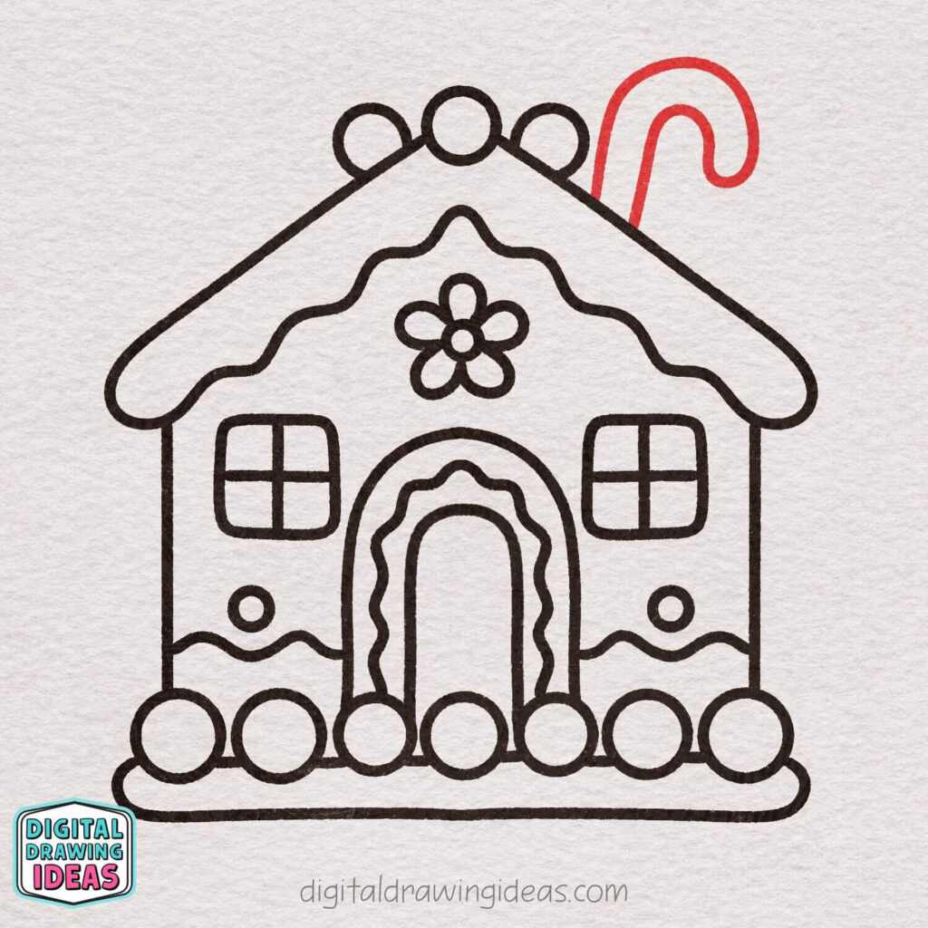 how to draw a gingerbread house - easy gingerbread house drawing