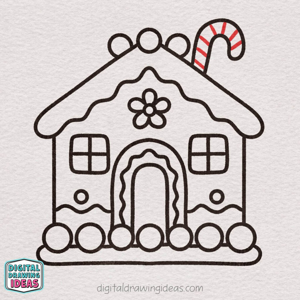 how to draw a gingerbread house - easy gingerbread house drawing