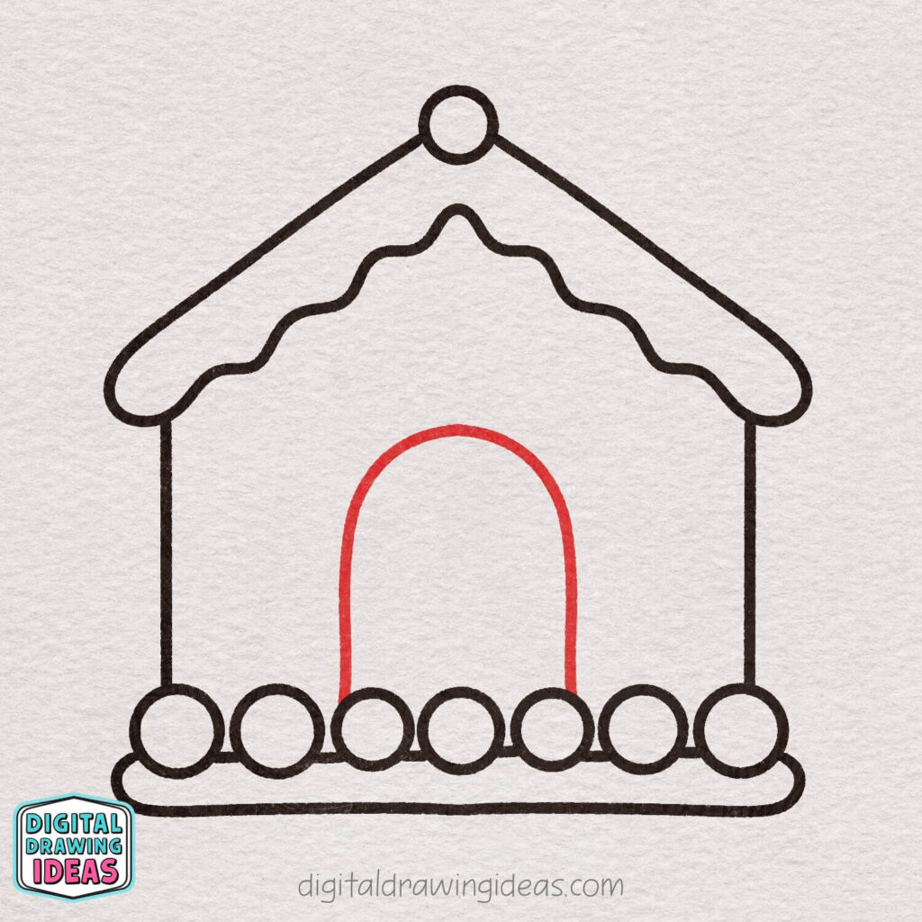 how to draw a gingerbread house - easy gingerbread house drawing