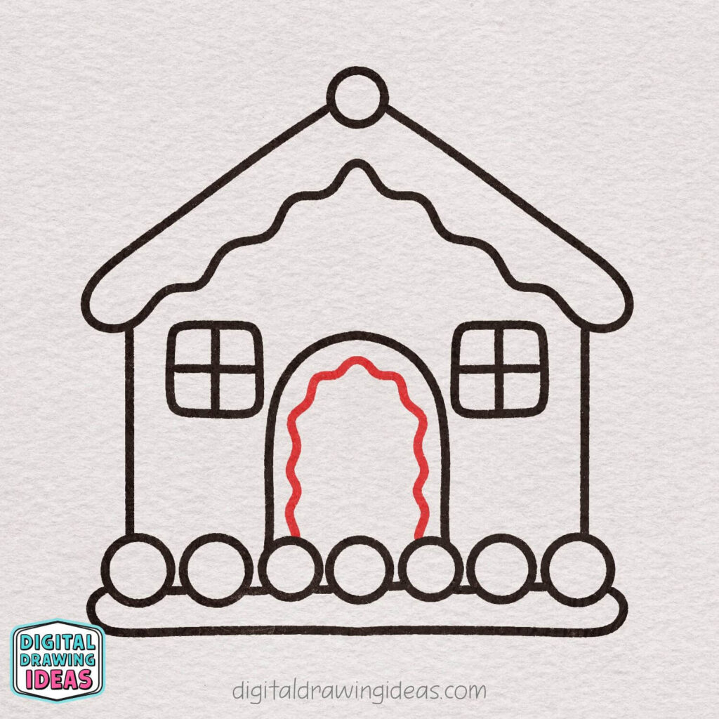 how to draw a gingerbread house - easy gingerbread house drawing
