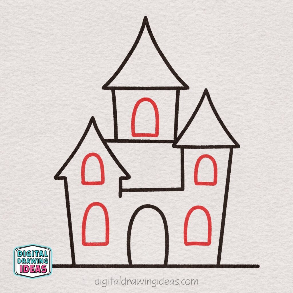 how to draw a haunted house - easy haunted house drawing tutorial