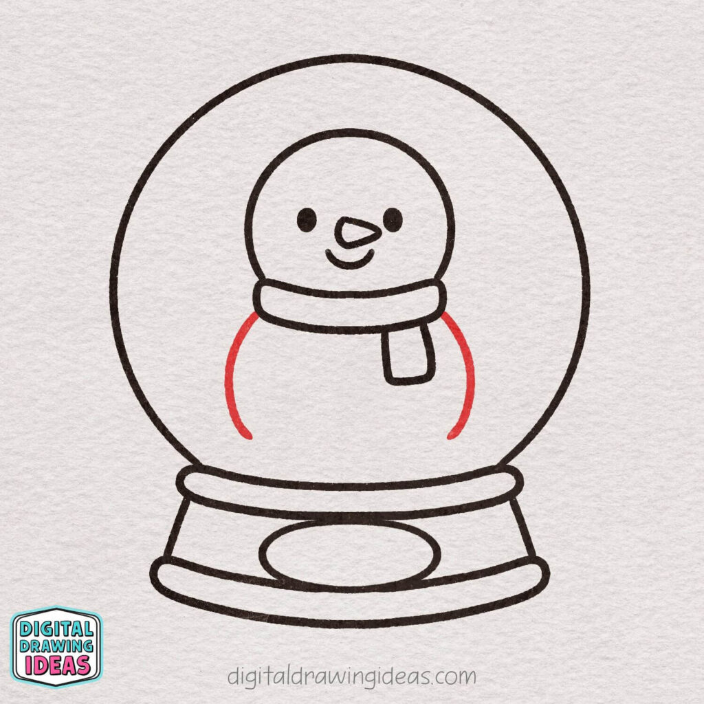 how to draw a snowglobe - easy snowglobe drawing tutorial