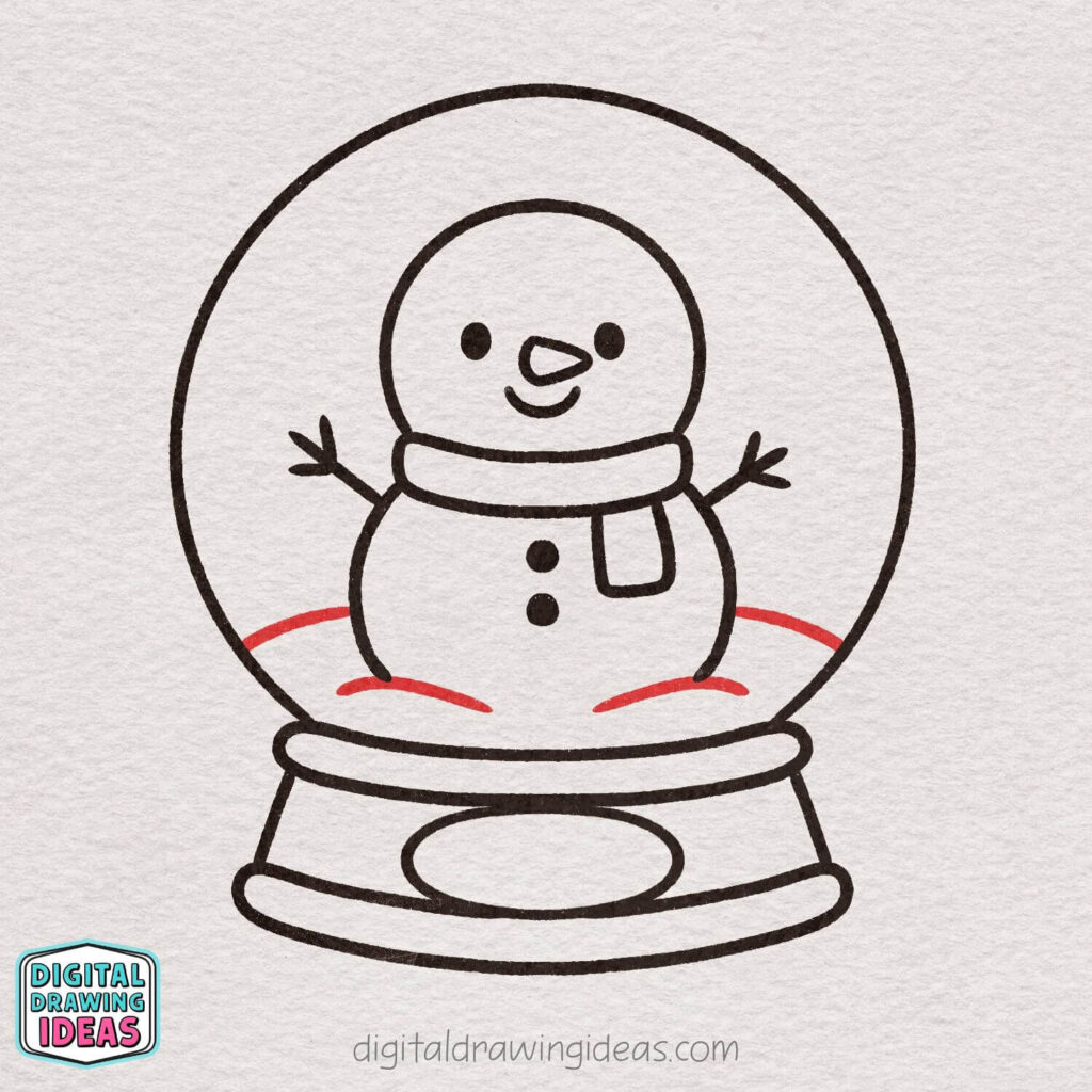 how to draw a snowglobe - easy snowglobe drawing tutorial