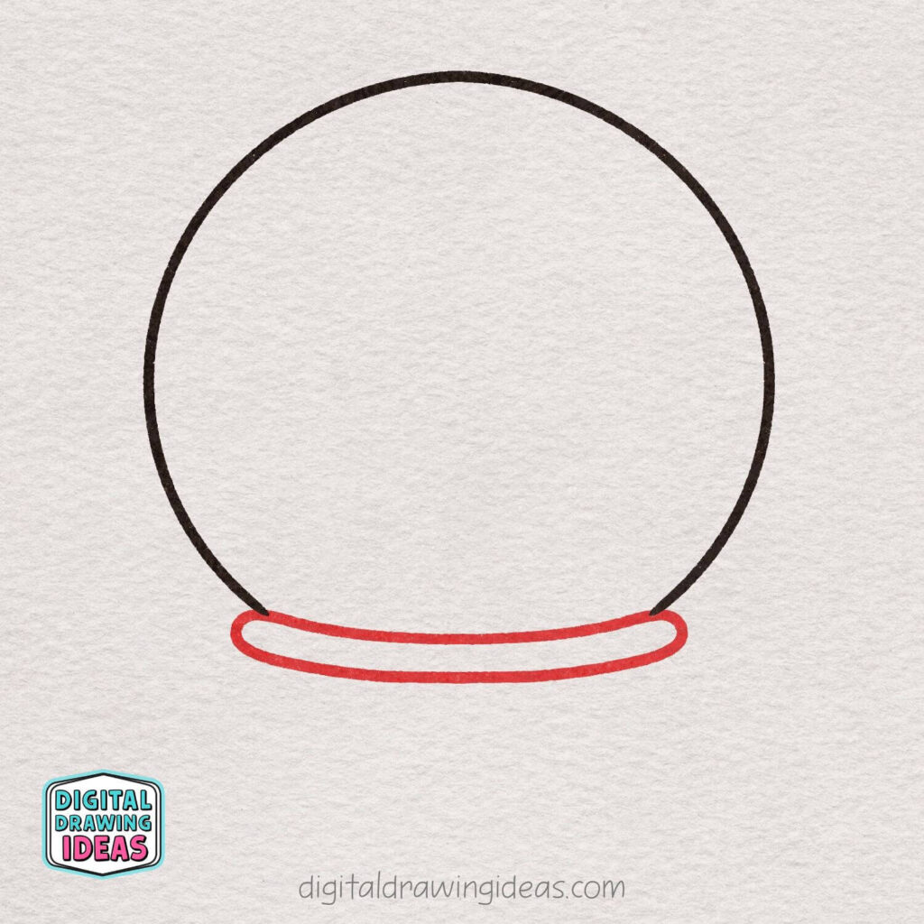 how to draw a snowglobe - easy snowglobe drawing tutorial