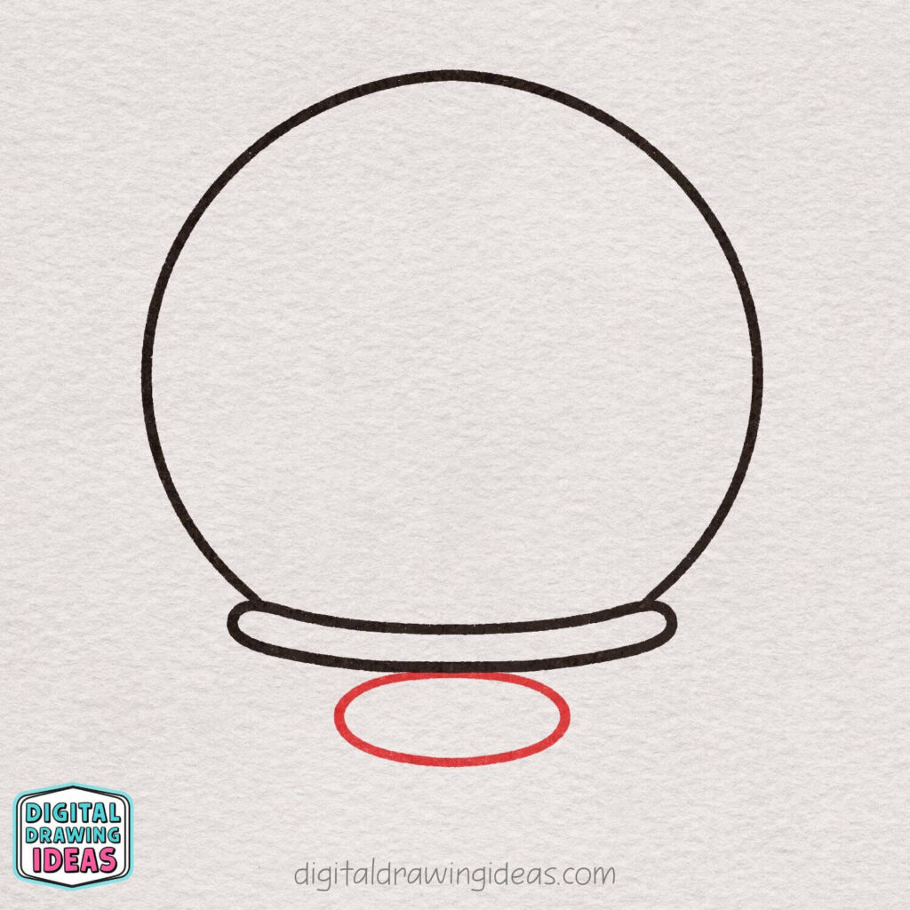 how to draw a snowglobe - easy snowglobe drawing tutorial