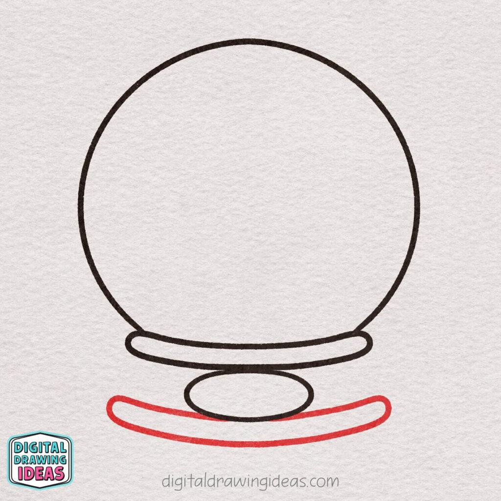 how to draw a snowglobe - easy snowglobe drawing tutorial