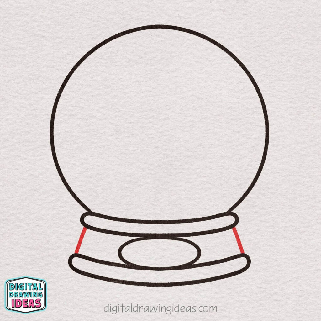 how to draw a snowglobe - easy snowglobe drawing tutorial