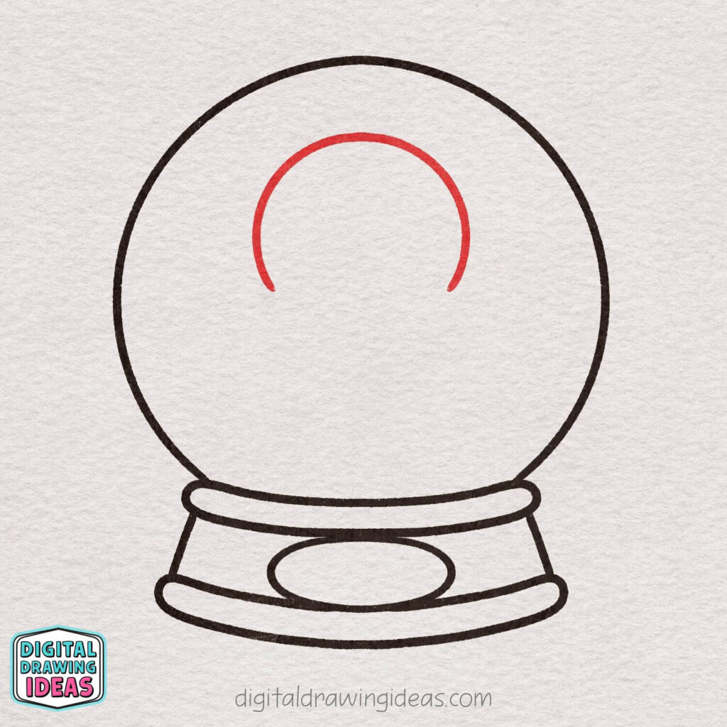 how to draw a snowglobe - easy snowglobe drawing tutorial