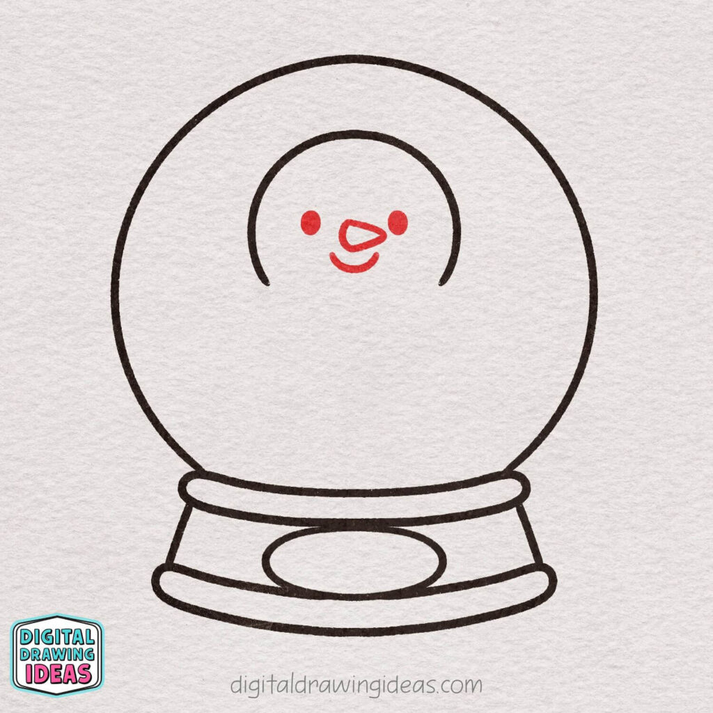 how to draw a snowglobe - easy snowglobe drawing tutorial